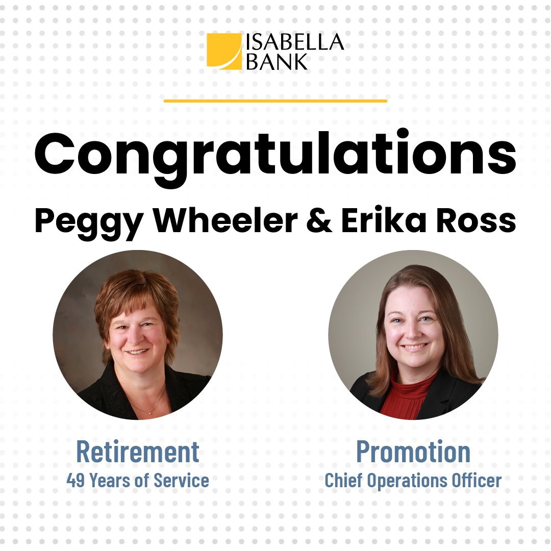 Congratulations graphic with pictures of Peggy and Erika