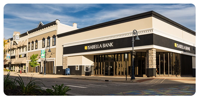 Isabella Bank main branch building in Mt Pleasant