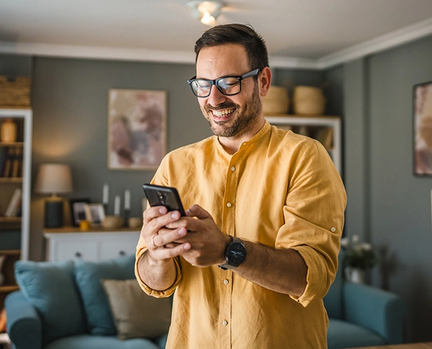man holding mobile phone