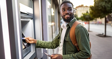 Man using an atm