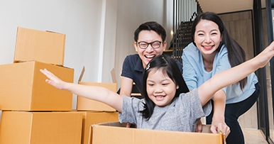 A family moving into a new house